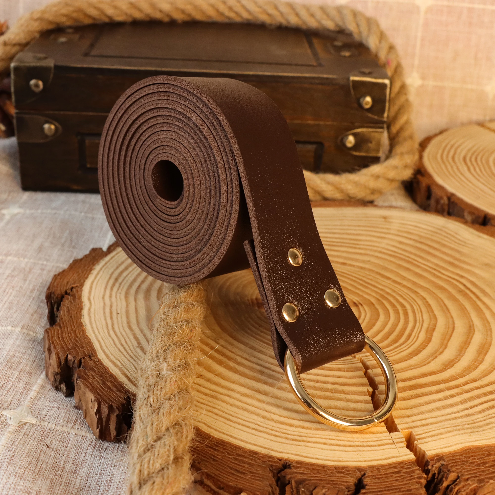 Cinturón de cuero PU de caballero Vintage Medieval, cinturón de estilo guerrero vikingo, accesorios de Anime Unisex, 1 pieza