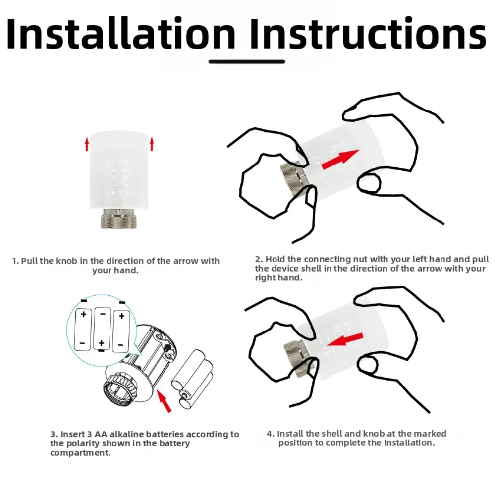 Remote Control Smart TRV Temperature Valve for Tuya and For Zigbee WIFI with M30x1 5mm Connector and Voice Control