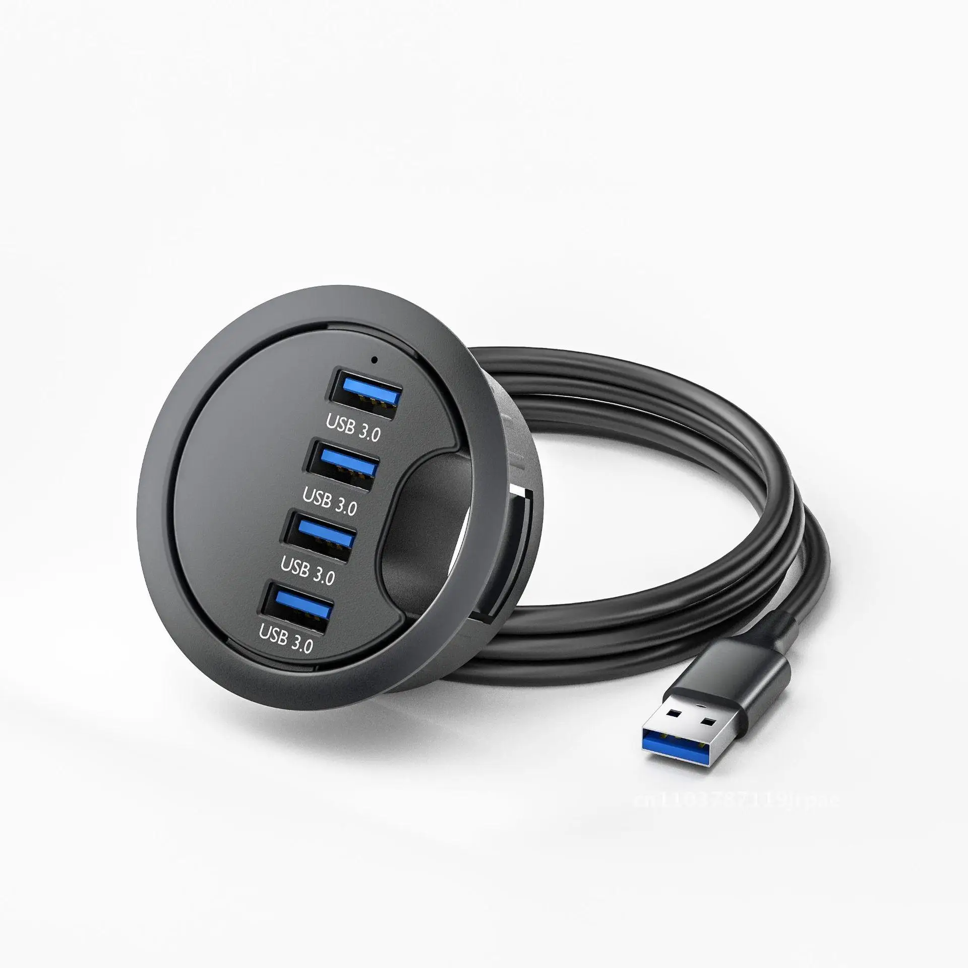 

USB3.0 Desk Docking Station with SD/TF Card Reader 4-Port USB Hub Audio Input/Output - No External Power Needed 1.5M Cable