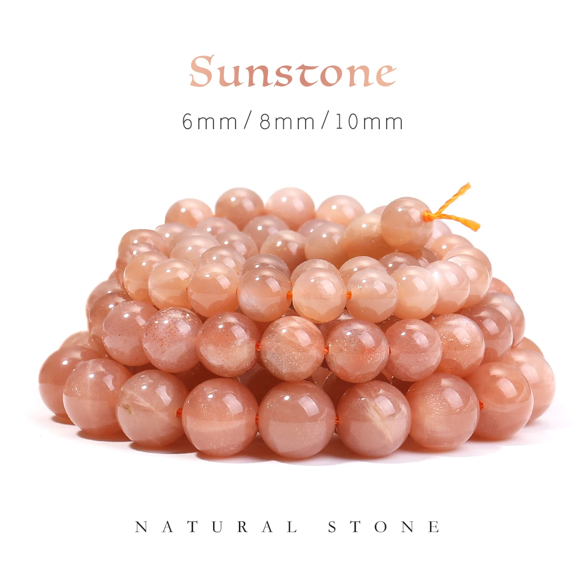

6/8/10MM High Quality Natural Sunstone Healing Energy Beads Round For Jewelry Making Diy jewelry Accessories Ladies' gifts