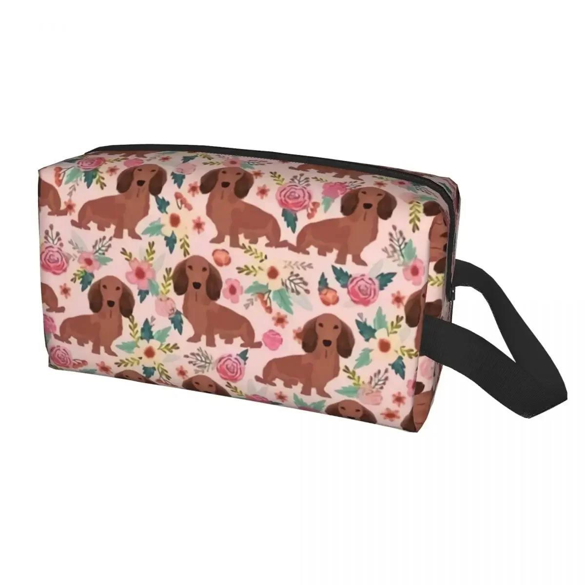 Colorful Dachshund Dog Lovers Travel Cosmetic Bag Badger Sausage Puppy Makeup Toiletry Organizer Ladies Beauty Storage Dopp Kit