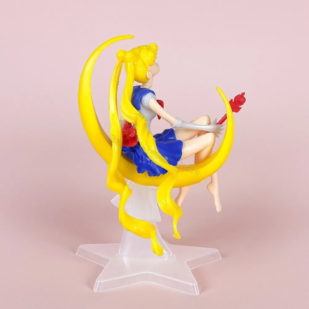 Cartoon Anime Sailor Moon figurki dekoracje na tort urodzinowy piękna dziewczyna lalka pcv akcja hobby zabawki ozdoba pokoju prezent dla dzieci