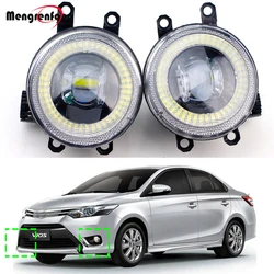 2 X 30W 8000LM Angel Eye LED Lens Fog Light DRL For Toyota Vios Belta Yaris sedan 2007-2019 Car External Daylight Fog Lamp H11