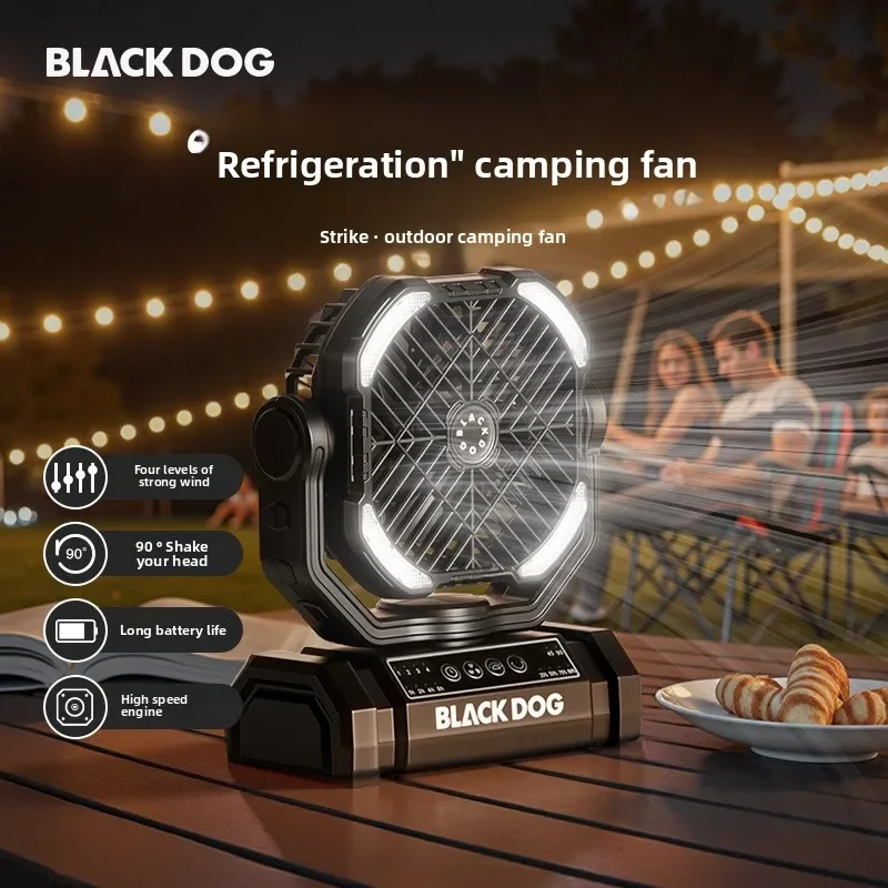 بلاك دوج ضوء التخييم قابلة للشحن خفيفة الوزن في الهواء الطلق التخييم سطح المكتب مروحة صغيرة التبريد الصغيرة التكتيكية الجديدة المحمولة حمل على #2
