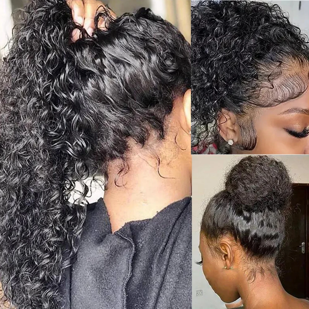 32 بوصة شفافة موجة عميقة HD الدانتيل الباروكات الأمامية شعر الإنسان 180% الكثافة 13x4 شعر مستعار الدانتيل عميق مجعد الدانتيل الجبهة الباروكات للنساء