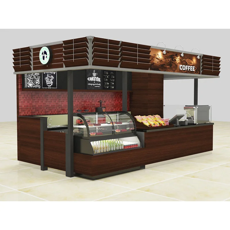 (aangepast) Koffiekiosk Balieontwerp Hout Moderne buitenkoffieshopkiosk Interieurindeling Ontwerpen Koffiekiosk