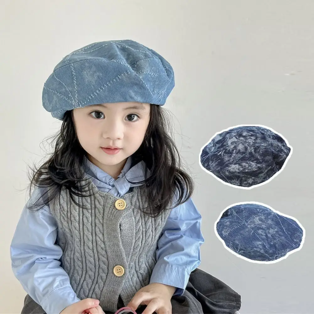 

Fashion Vintage Children's Beret Korean Denim Octagonal Hat Outdoor Retro Newsboy Cap Boys Girls