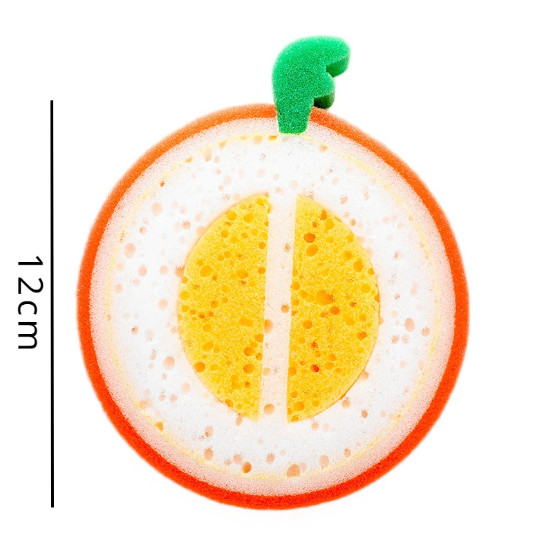 Cute Fruit Shape Thickened Sponge Dishwashing Wipe Washcloth Kitchen Household Pot Brush Dish Sponge Kitchen Cleaning Tools