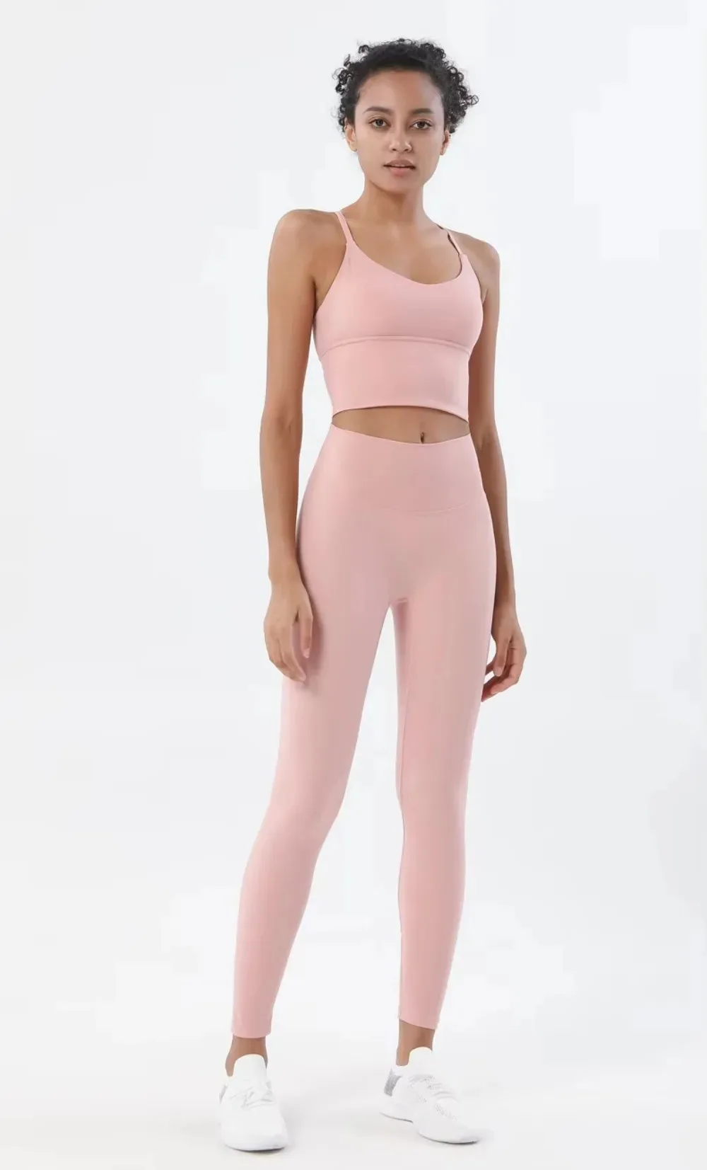 Damen Naked Feeling 2-teiliges Fitness-Set – nahtloser Sport-BH und Leggings mit hoher Taille, stoßfeste, atmungsaktive Fitness-Kleidung, S-XL – Detail 20