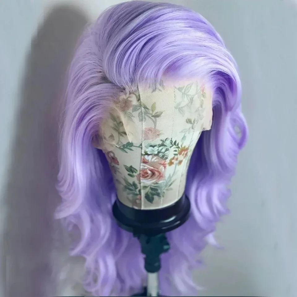 

Синтетический парик Light Purple 13x4 HD Body Wave Lace Front, высококачественный, предварительно проработанный, без клея, для косплея, по распродаже, для женщин