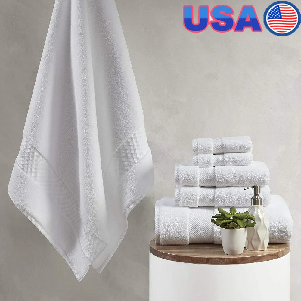 100 Cotton Luxury Bathroom Towel Set Plush Soft 1000 GSM Heavyweight Absorbent Bath Towels Hand Towels Washcloths Zero Twist