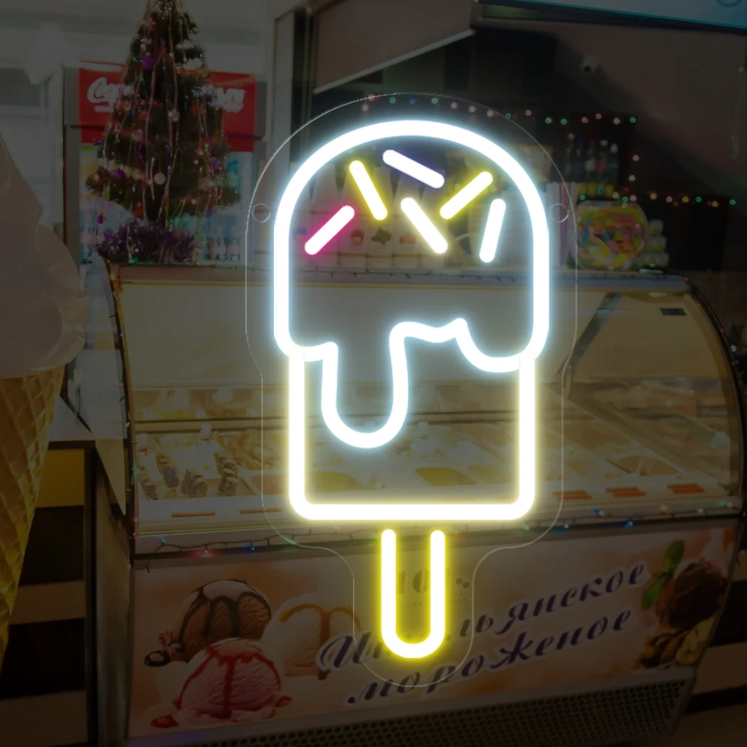 Letrero de neón LED para helado, luz para tienda, hogar, habitación, fiesta, tienda de helados, Pub, Club, Bar, tienda, decoración de pared, regalo de cumpleaños, neón