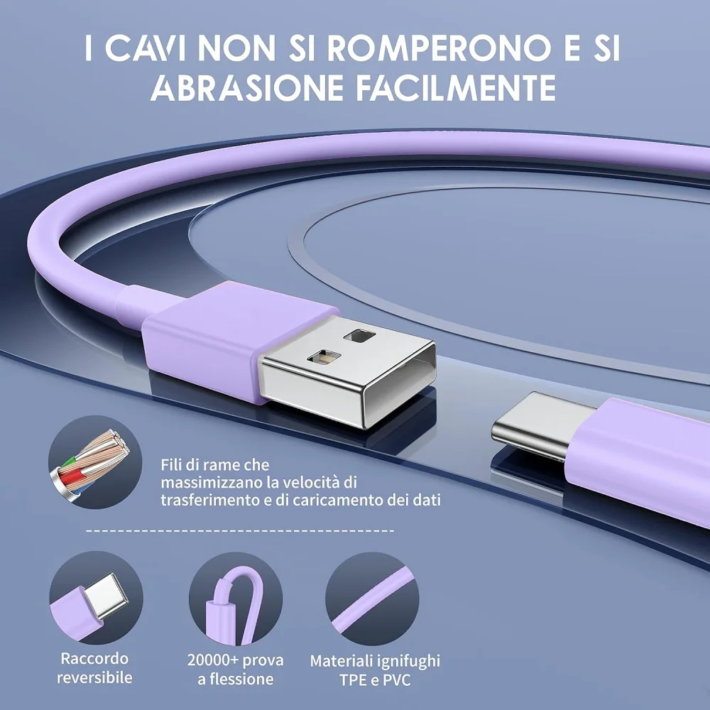 USB A to Type C Mobile Phone Cables Fast Charging USB Adapter Cable For Samsung Huawei USB C Data Cable 1pcs/2pcs/3pcs/4pcs/5pcs - view 3