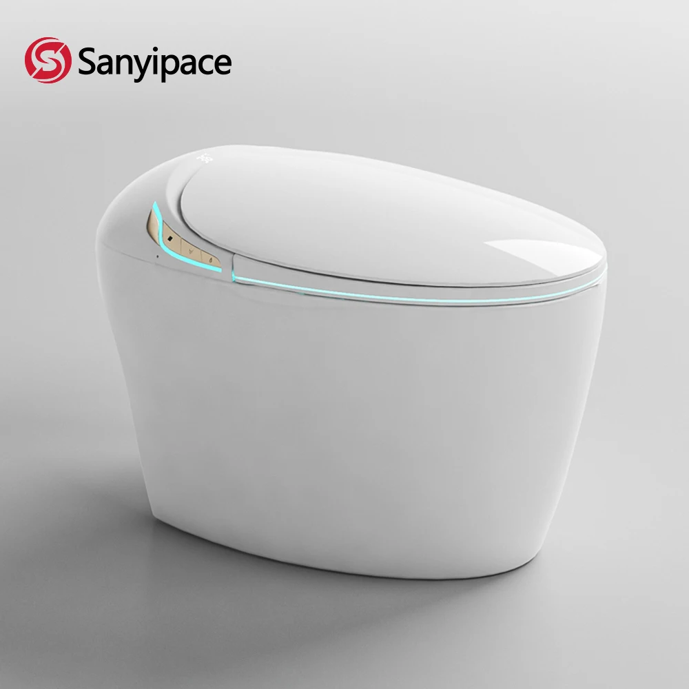 One-piece Ceramic Smart Toilet Seat and Bidet Side Button & Remote Control Toilet with Independent Cleaning Water System Auto Pre-wet 1000g MaP Flushing Intelligent Toilet Bathroom Accessories