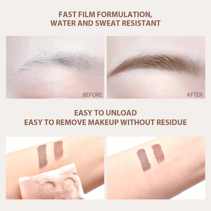 Natural Waterproof Wild Eyebrow Gel Brown Eyebrow Water Sweat Resistant Brow Quick Dry Color Brow Easy To Remove Beauty Makeup