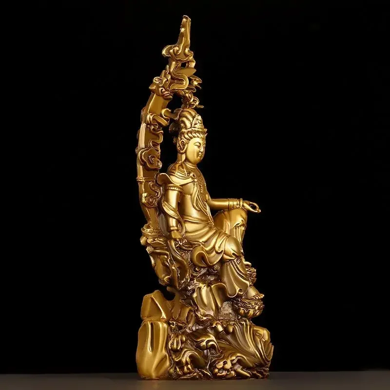 Feng shui Copper Guanyin Ornaments Bodhisattva Home Office Buddha Statue Home Living Decor