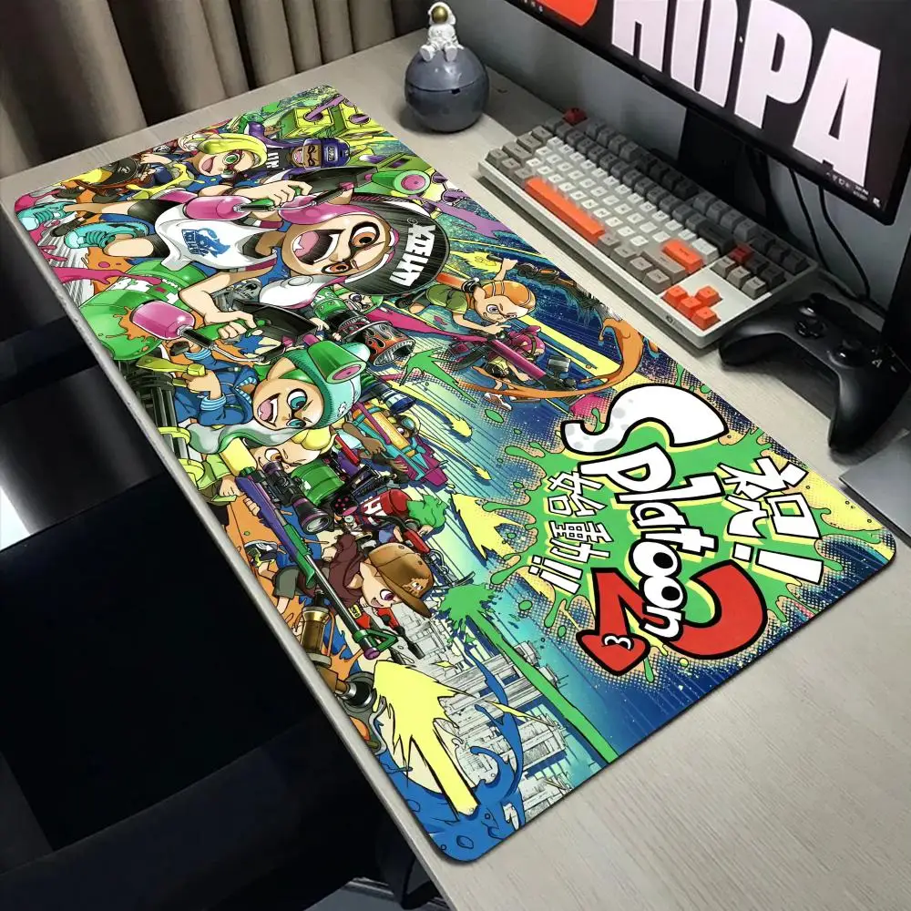 Splatoons Cartoon Mouse Pad Gamer Mousepad Baby Bear Large Mouse Mat Natural Rubber Desk Rug PC Desk Mats Design Mousepads