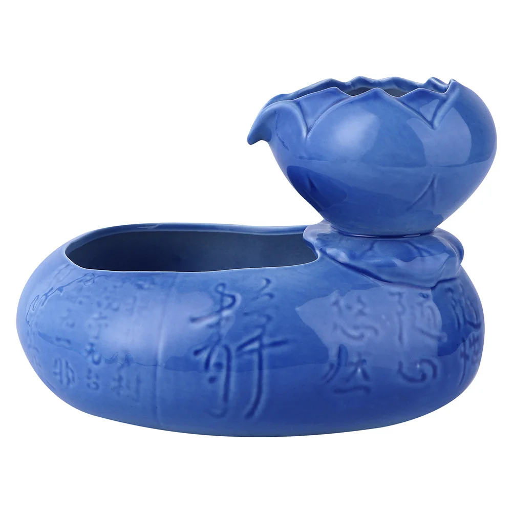 

1Pcs Cat Waterer Ceramic Lotus Style Large Capacity Weighted Stable Durable Cat Drinking Bowl Retro Design Pet Prop