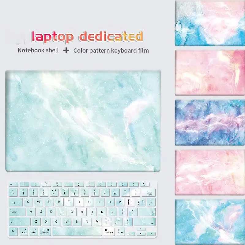 맥북 프로 M1 케이스 대리석 하드 셸 노트북 케이스, A2251 프로 16 A2141 수채화 키보드 커버 맥북 에어 13 A2442 케이스