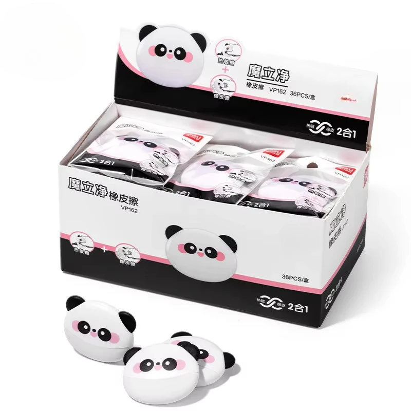 1PCS VP162 Panda Dual Purpose Eraser - Pencil Eraser/Magic Heat Erasable Neutral Pen Eraser