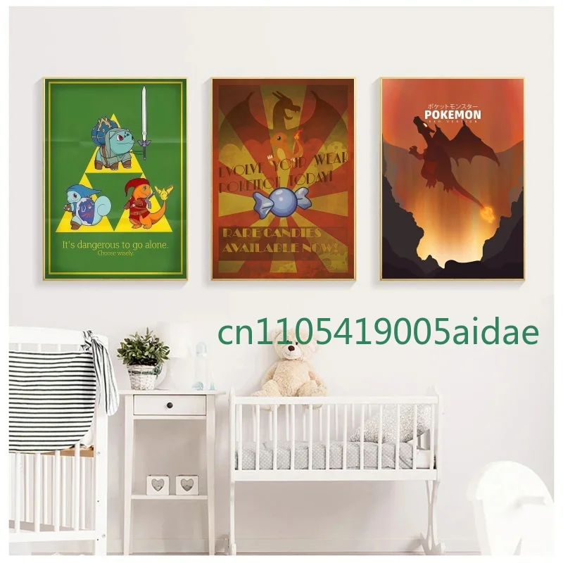 

Pokemon Japenese Anime Bulbasaur Poster Hd Canvas Prints Home Decoration Paintings for Living Room Poster Canvas Wall Decorative