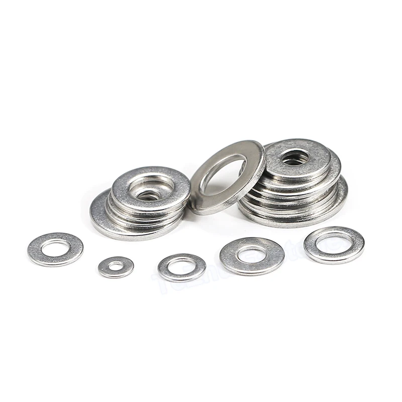 M8 M10 M12 M14 304 Stainless Steel Flat Washer Plain Gasket for Screw Bolt Thickness 0.5/0.8/1/1.6/2/2.5/3mm Large Size Thicker