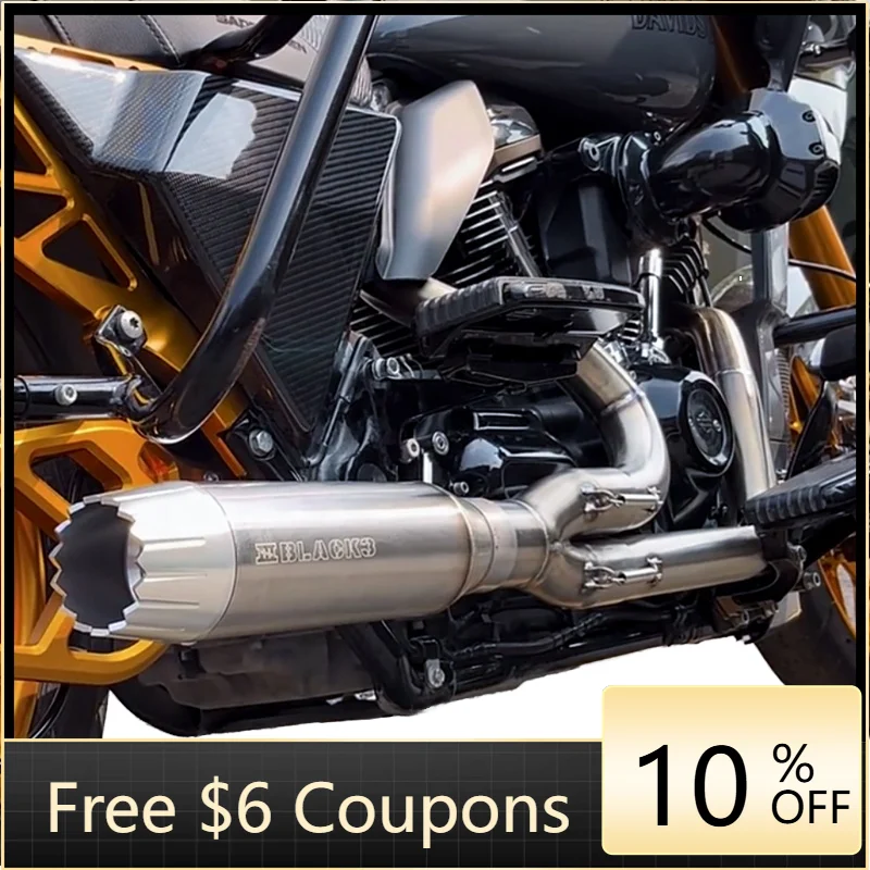

STLF 2017-позднее HD Touring выхлопная система мотоцикла, размер 2-в-1, гоночные глушители из нержавеющей стали для Road Glide Street Glide
