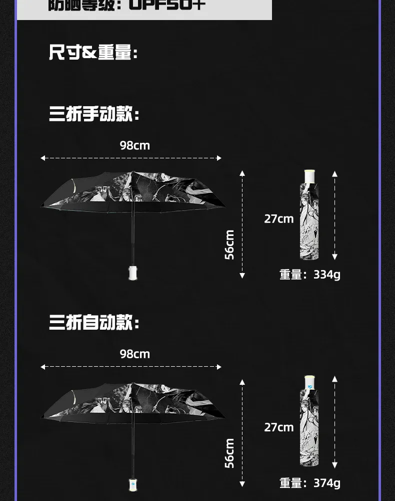 The Untamed Wei Wuxian Lan Wangji Xiao Zhan and Wang Yibo Custom Umbrellas Mo Dao Zu Shi Cosplay Automatic folding umbrella