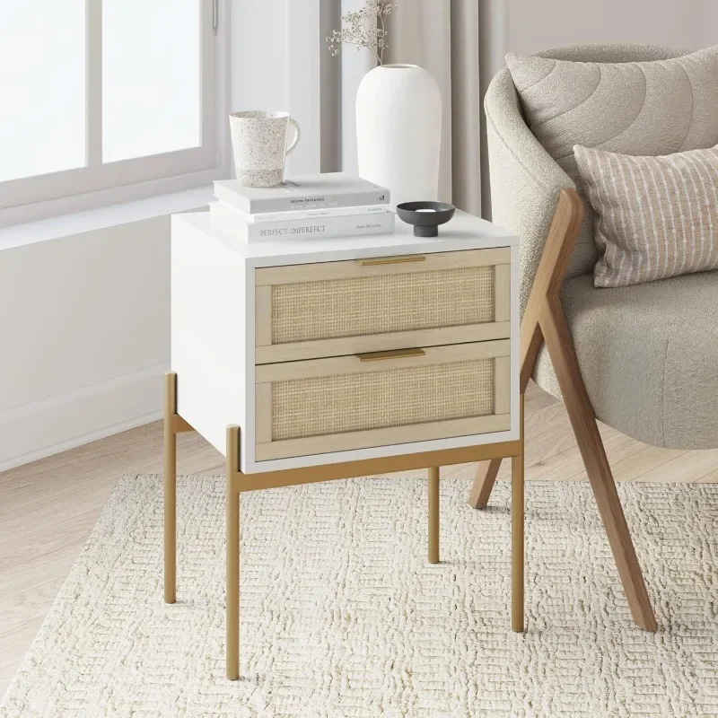 

Andrew Nightstand, Accent Bedside End Side Table with Storage Drawer, and Mid-Century Modern Legs for Living Room or Bedroom