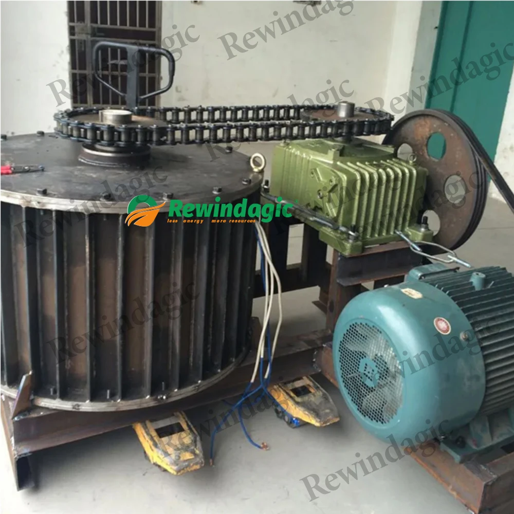 Low RPM Low Noise 220V 380V 50KW 100KW 220V Single Phase Electric Motor Permanent Magnet Generator With Reducer Complete Set