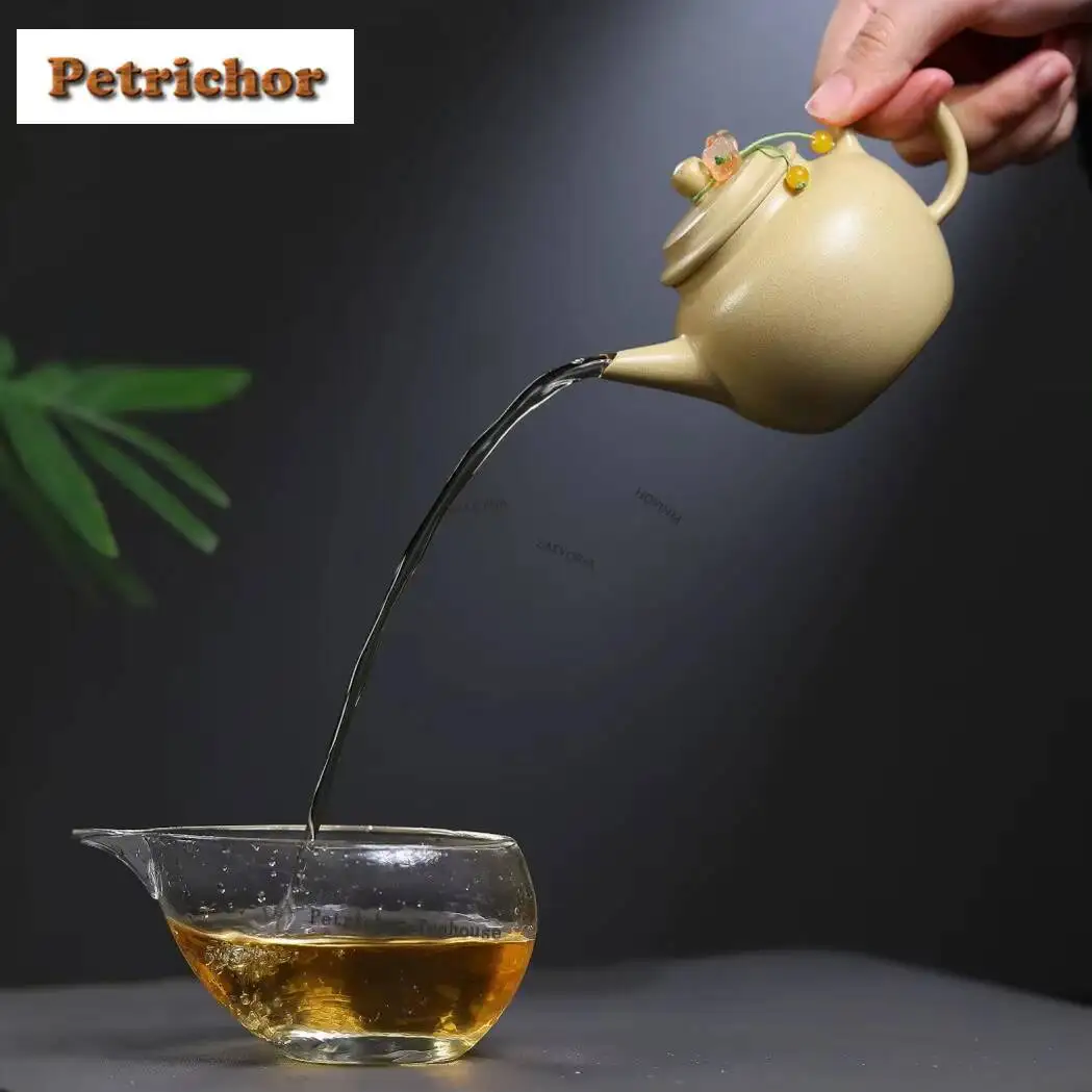 180ml Elegant Yixing Purple Clay Teapots Handmade Autumn Water Pot Raw Ore Motoyama Green Mud Kettle Zisha Tea Set Drinkware
