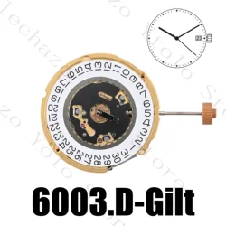 6003D 6003.D Movement Ronda    Top Brand Watch Mechanism Parts Replacements Gold Clock Movt White Datewheel Original