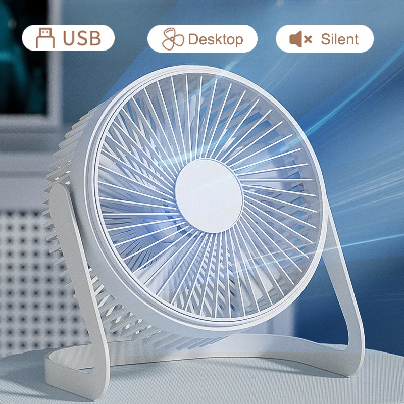 

USB Mini Electric Fan 5/8 Inch 1/2 Gear Adjustable Office Desktop Small Wind Air Conditioner Power Bank Wholesale for Student