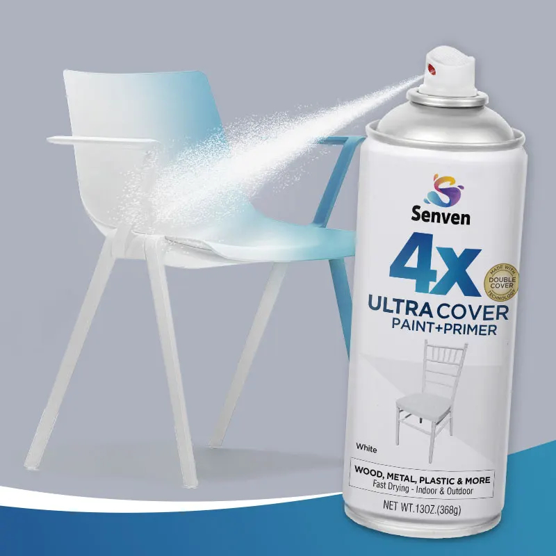 طلاء Senven 4X فائق الغطاء + برايمر 2 حزمة طلاء إيبوكسي برايمر 26 أونصة مقاوم للماء مقاوم للصدأ غير أصفر للزجاج والمعادن والبلاستيك والخشب
