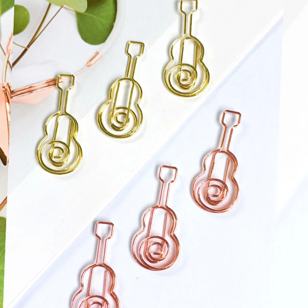 40Pcs Guitar Paper Clips Music Themed Metal Clips for Page Marking Document Organization Cute Office School Accessories