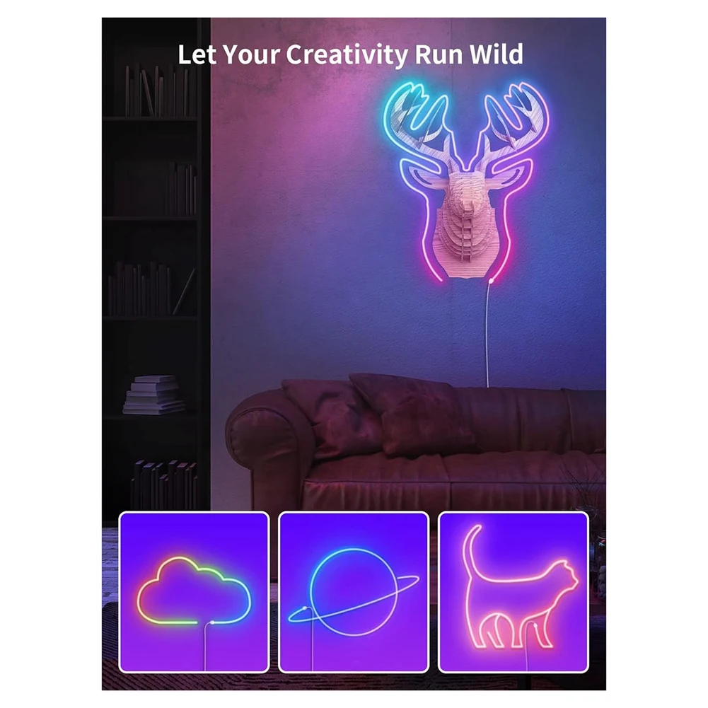 Neon Rope Light Mounting Brackets, 100PCS Neon Lights Install Fixing Clips Accessories For 6X12mm LED Neon Flex Strip-ABPP
