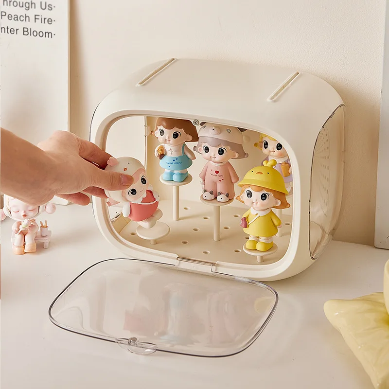 [Hot-Sale] Space Capsule Blind Box Model Storage Display With Light Mart Pop Doll Display Acrylic Transparent Figurine Box Model