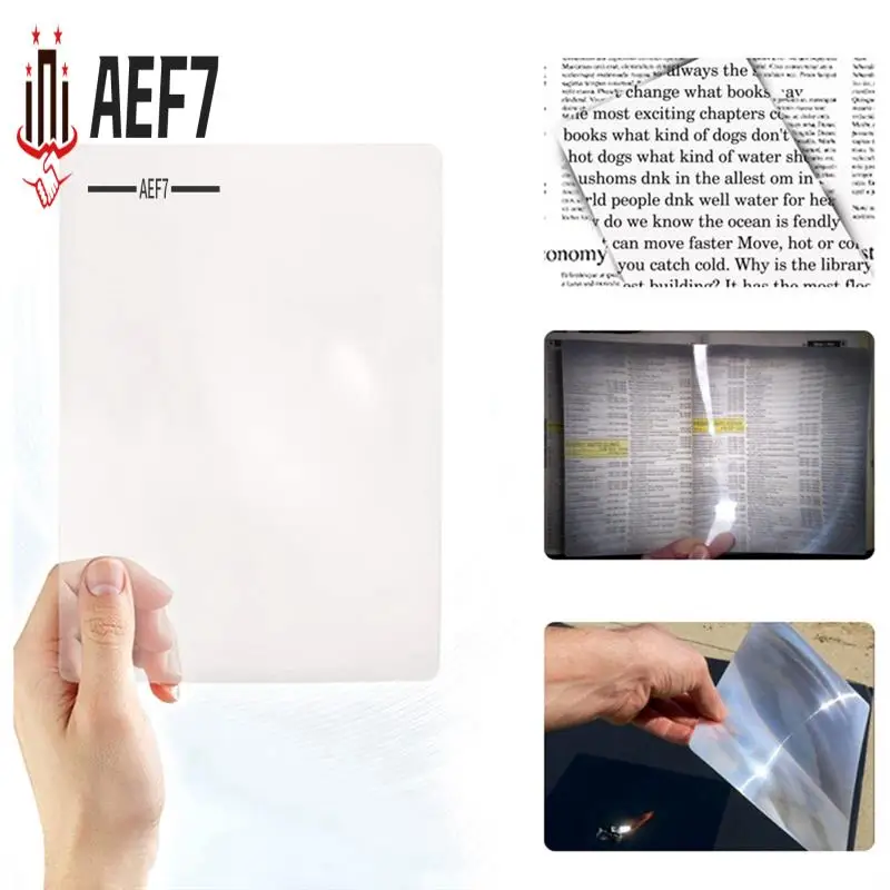 

AEF7-260X180 мм, большая листовая лупа, увеличительное стекло, линза для чтения, стеклянная линза, увеличение страницы книги X3