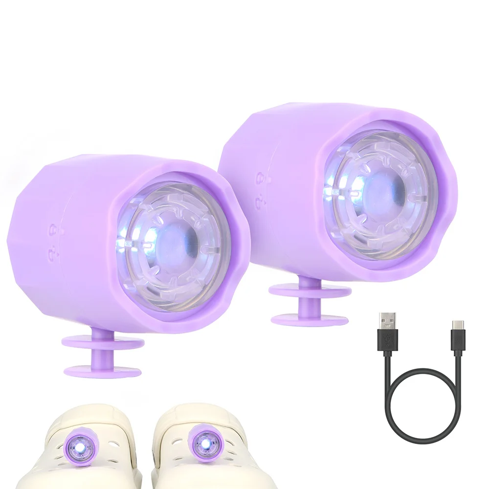 Mafiti Rechargeable Headlights For Croc Light Modes Shoes Charms Small Lights Funny Shoe Accessory Clog Sandals Shoes Decoration