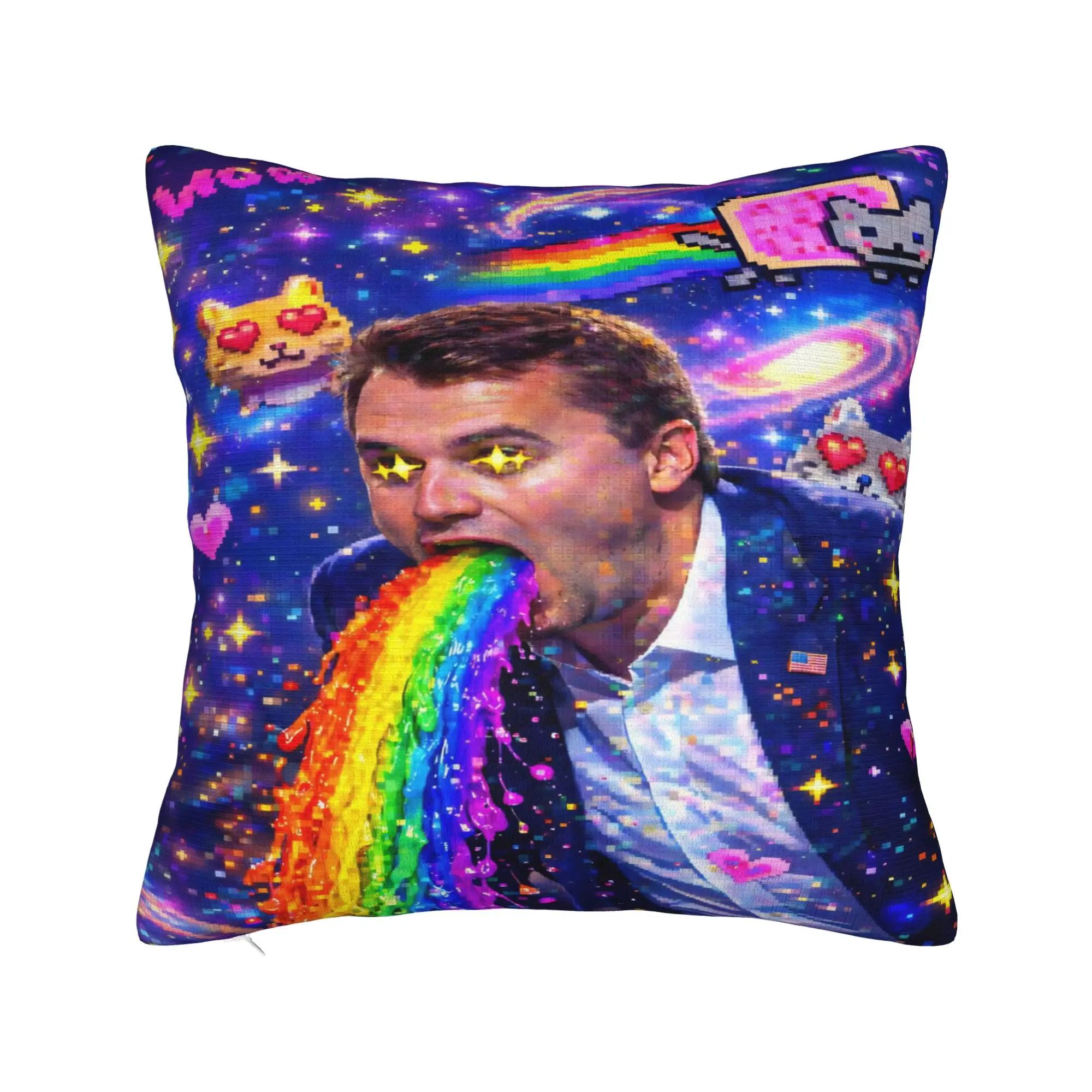 Charlie Kirk Rainbow Pillowcases  Fashion Pillow Case For Office Car Home Decor Square Pillow Cover