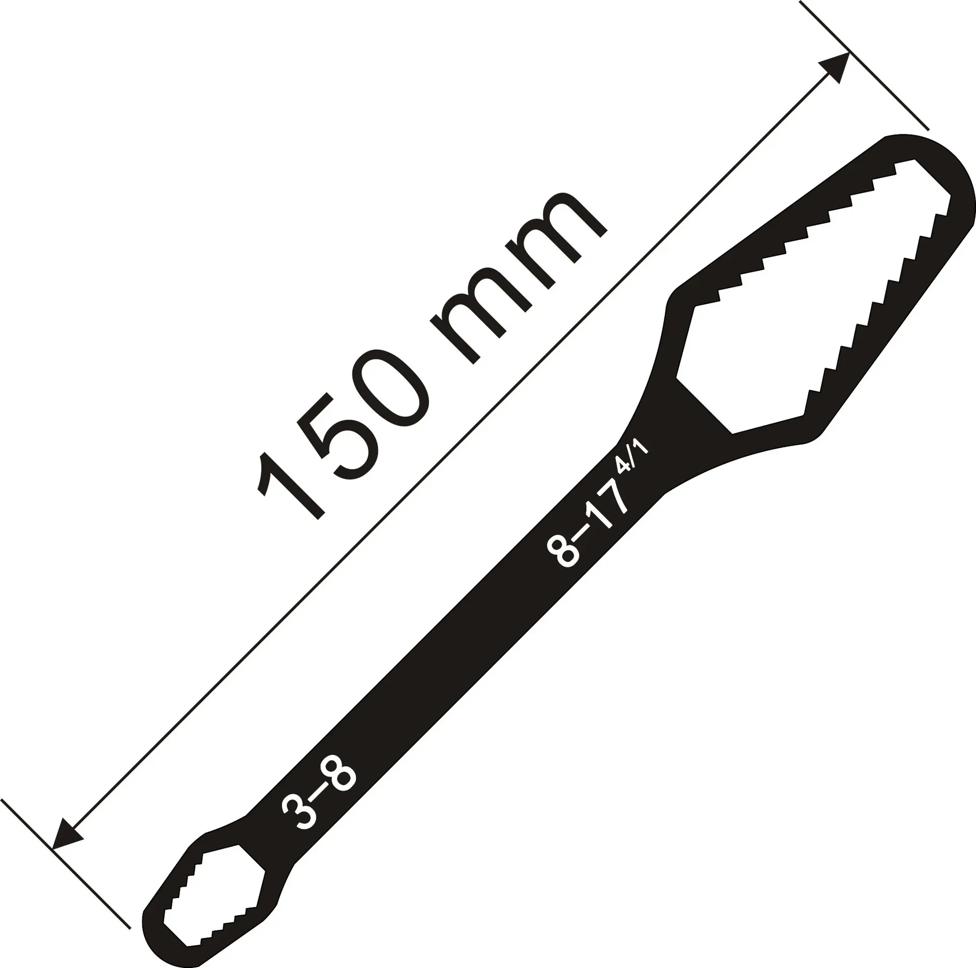 1 szt. Uniwersalny klucz dwustronny, samozaciskowy klucz do nakrętek 3-17mm, dwugłowicowy klucz z grzechotką, regulowany — zdjęcie 6