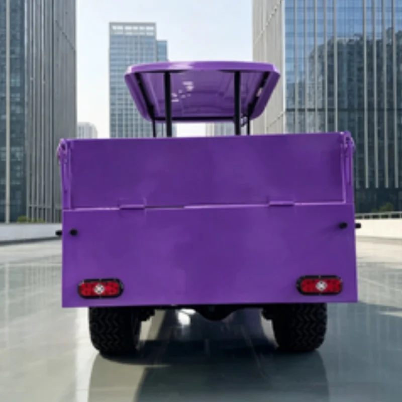 Hot Selling Upgraded Version 2 Seats 60V/72V Home Hunting Electric Golf Cart Rear Cargo Box White Upholstered Seat Off Road Tire