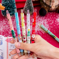 ♥6Pcs/set Christmas Capybara Pens Santa Claus Snowman Elk Pressing Gel Pens Office School Supplies Christmas Gifts
