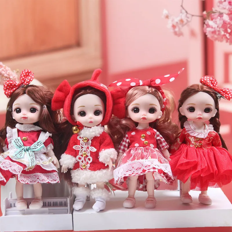 17 سنتيمتر اللباس دمية محاكاة الأميرة مجموعة فستان عيد الميلاد دمية هدية للأطفال