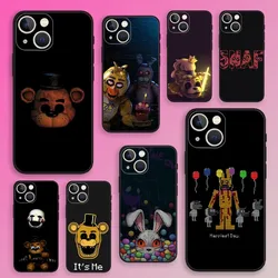 Fnaf Five-nights-At-Freddys Phone Case For iPhone 15,14,13,12,11,Plus,Pro Max,XS,X,XR,SE,Mini,8,7 Soft Silicone Black Cover