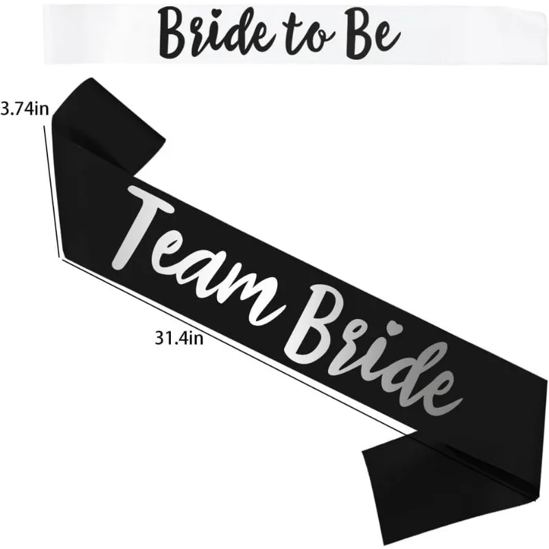 7pc/set Team Bride Satin Sash Set - Sophisticated & Fun Party Favors for Bachelorette Party, Bridal Shower Wedding Party image 3