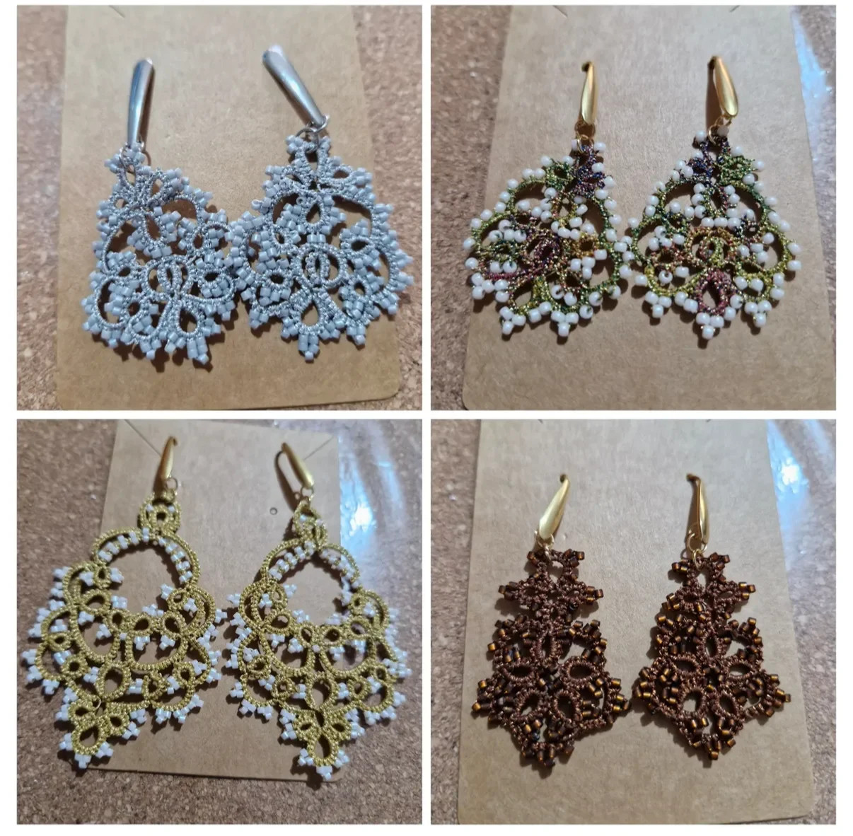 2026 Sanbest 3-fädiges Metallic-Filzgarn-Set für Shuttle-Tatting-Spitze, DIY handgemachtes Armband, Ohrringe, Makramee-Garn-Bastelset – Detail 19