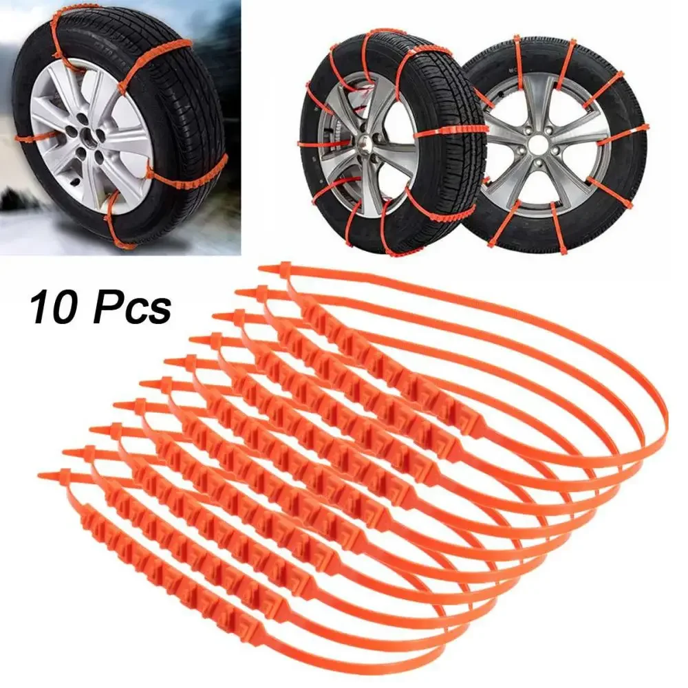 10Pcs Car Winter Tire Wheels Snow Chains Wheel Tyre Cable Belt Winter Outdoor Emergency Chain Snow Tire Anti-skid Chains