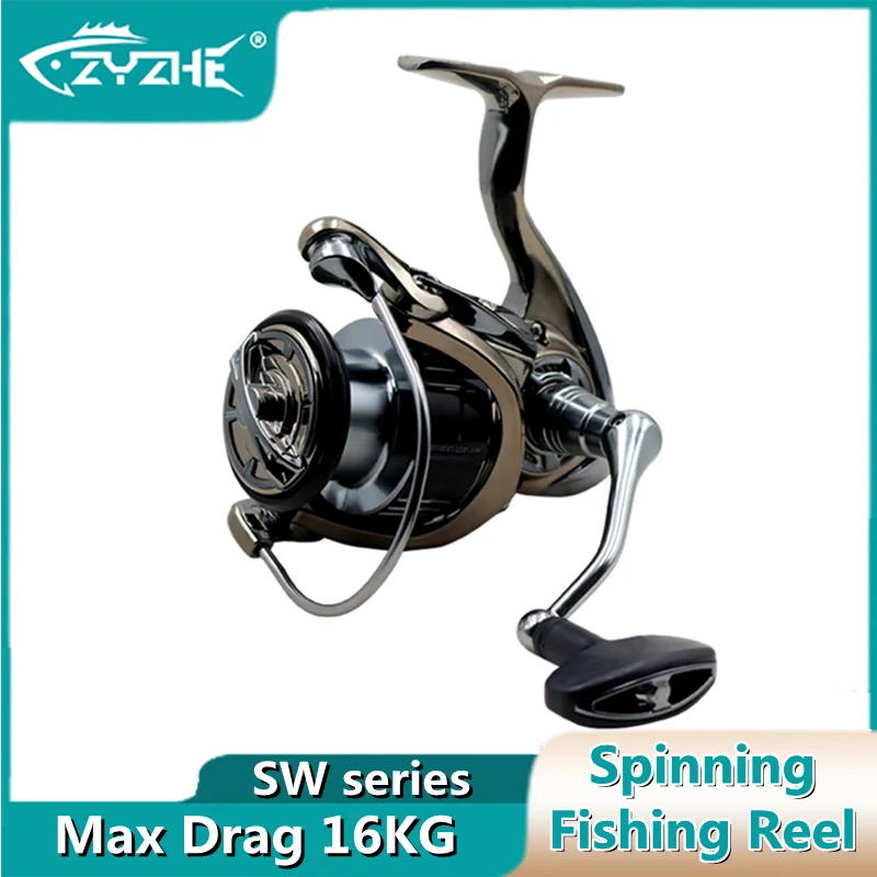 

ZYZ SW Series Spinning Fishing Reel 16KG Max Drag Metal Spool 5.5:1 High Speed Long Casting Fishing Wheel Accessories Tackle