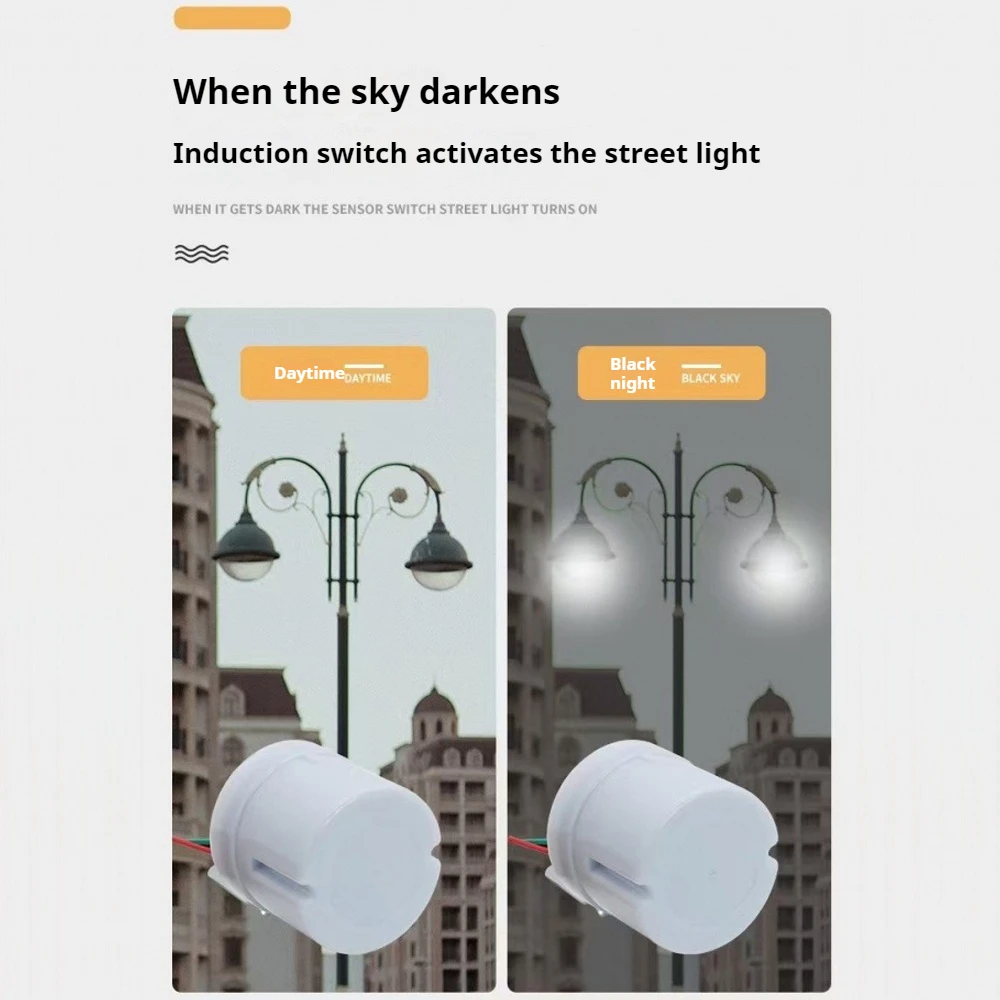 

Light Control Sensor Switch Outdoor Photoelectric Switch 25A Rainproof High Power Automatic On Off Photoelectric Sensor Switch